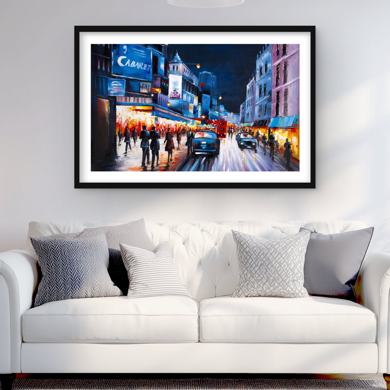 Cabaret Evening - Orange Building Framed Matted Print Decor