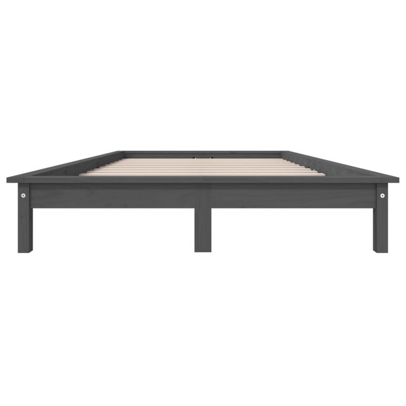 Bed Frame Solid Wood, Small Double (4'), grey
