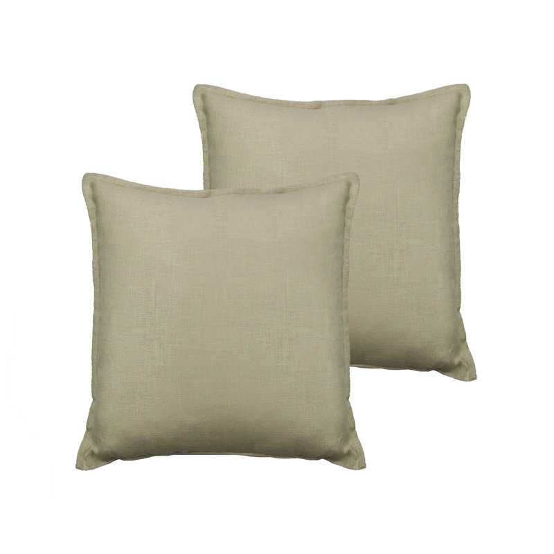 Lombard Reversible Decorative Linen Throw Pillow, Light Beige