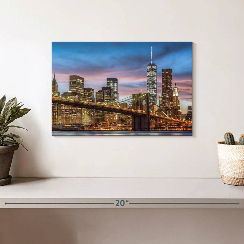 Lilie Brooklyn Bridge Skyline, H 8 po x l 12 po
