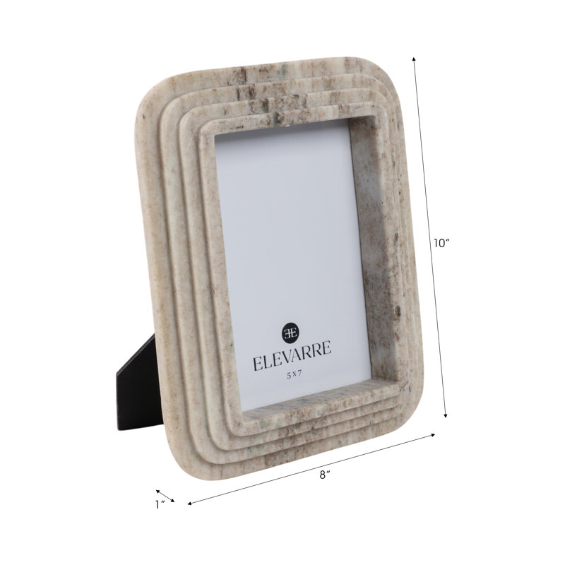 Sagebrook Home 5X7 Duval Marble Photo Frame, 5" x 7"