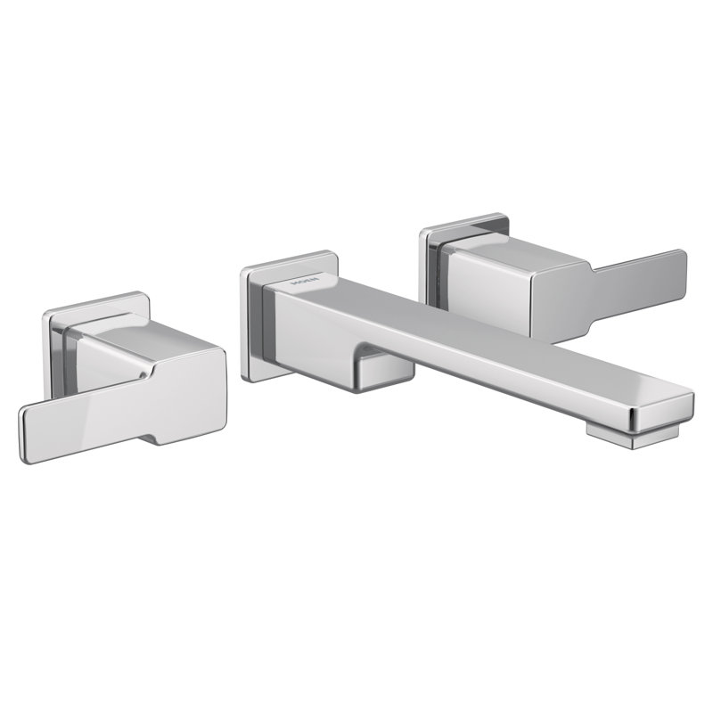 Robinet de salle de bain mural 90 degrés avec bonde, Chrome