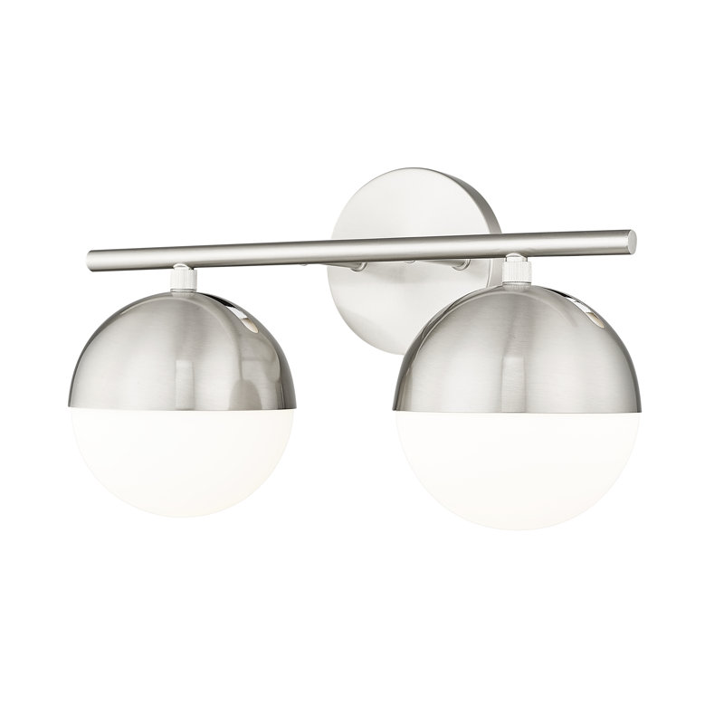 Meuble-lavabo 2 lumières Trombetta, Nickel brossé