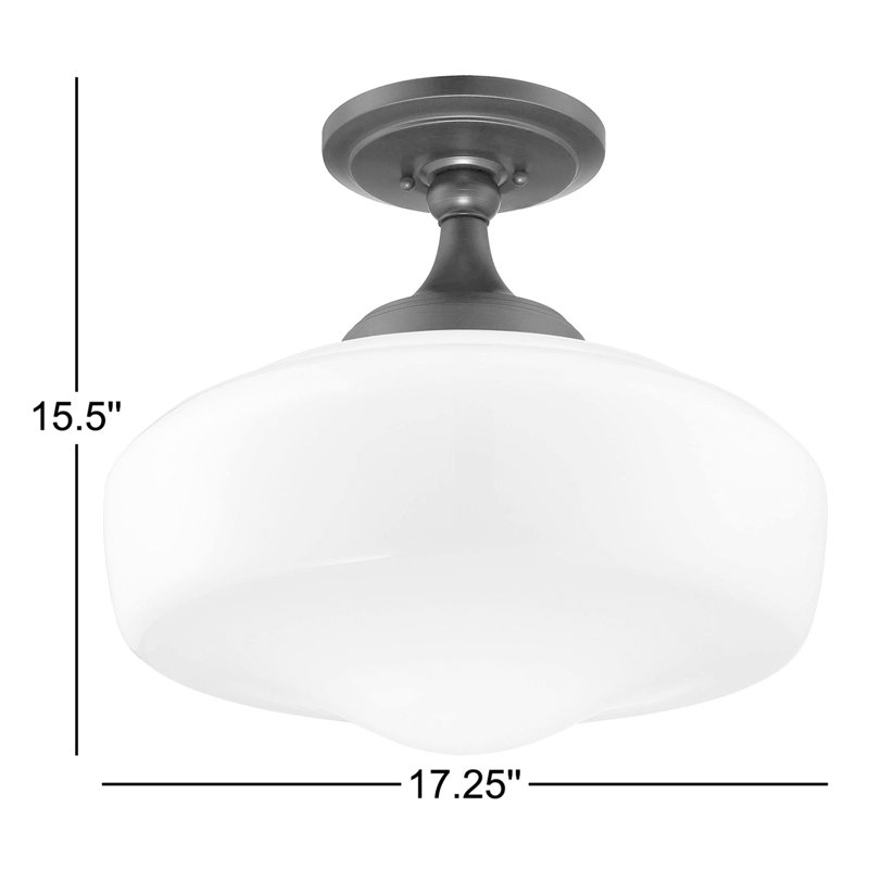 Belby Glass Semi Flush Mount, Brushed Bronze