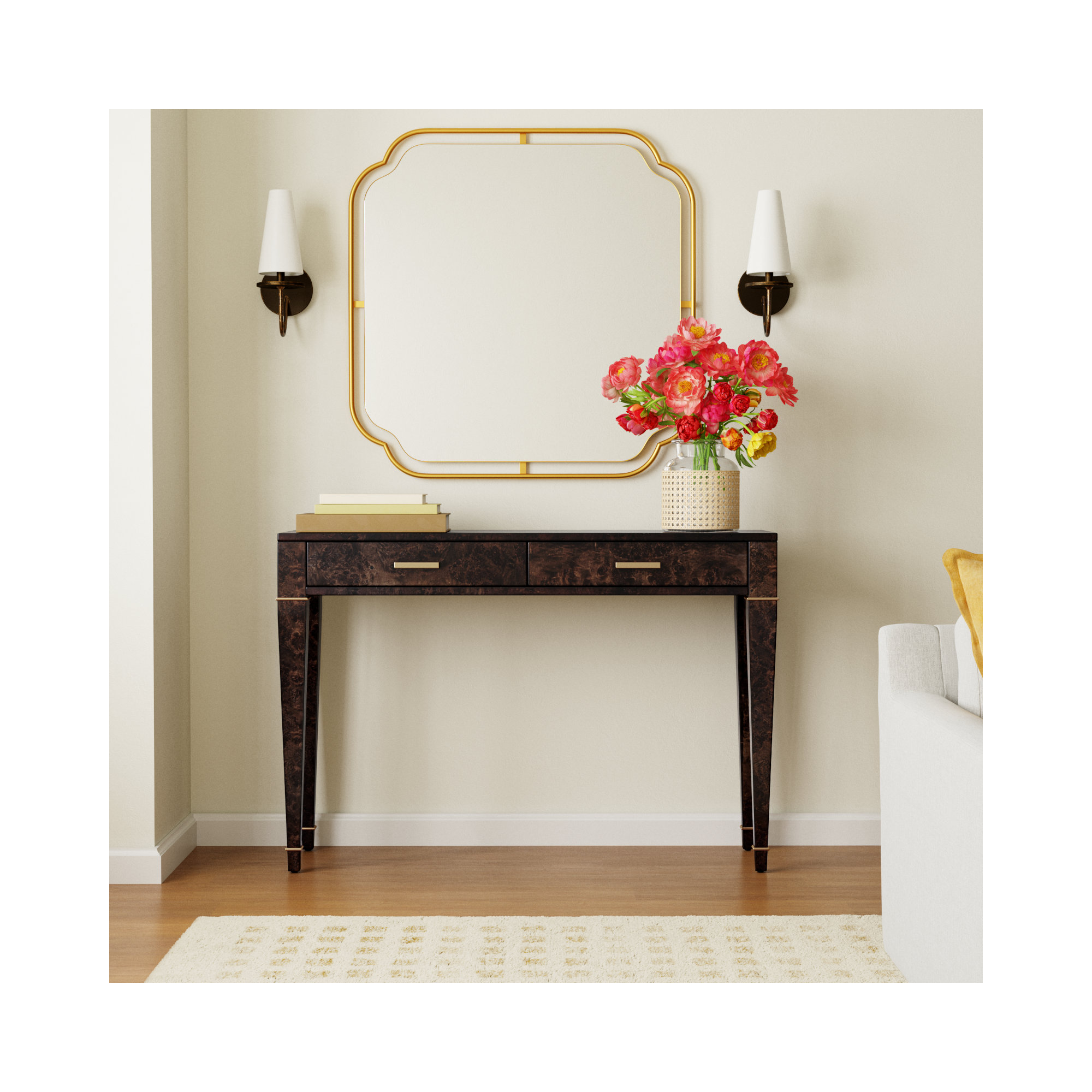 Mazekine 45" Console Table, Dark Brown