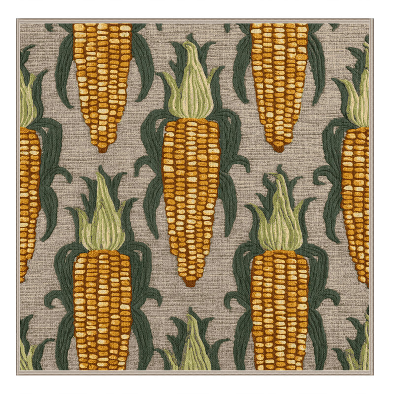 Tapis lavable pour bébé maïs et légumes , Carré 6 pi
