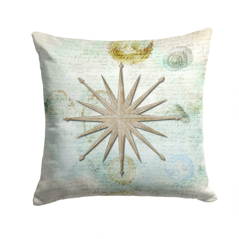 Shells Outdoor Throw Pillow, 14" H x 14" W x 4" D