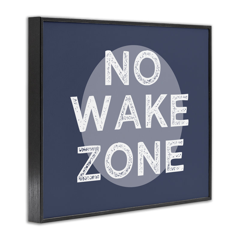 No Wake Zone, H 20 po x l 20 po x P 1,5 po, Giclée encadrée noir minuit