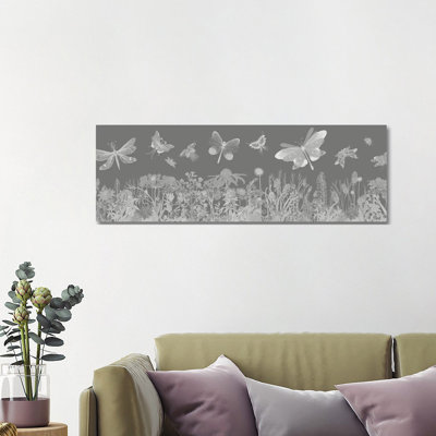 Flutterbies 1 Piece Wrapped Canvas Panoramic Painting