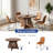 5-Piece Round Dining Table Set For 4-6, 59" Extendable Dining Room Table Set With 4 Ergonomic Chairs , Oval Modern Dinette Table With Mdf Board, Space-Saving.-128131070-128131073