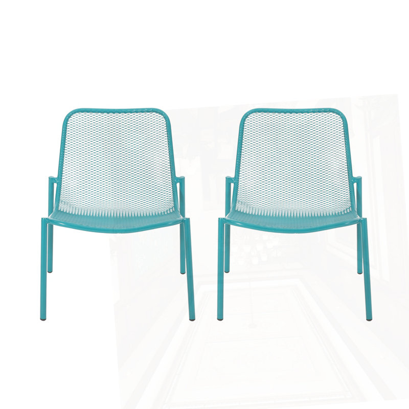 Outdoor Iron Chair, Teal