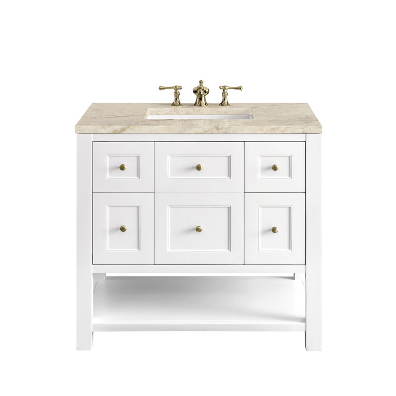 Breckenridge 36'' W Single Vanity, Bright White, 8" Widespread, Tajnar Eclos