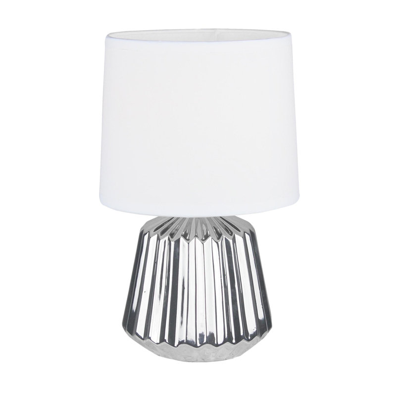 Rhoads Ceramic Table Lamp, Chrome, White