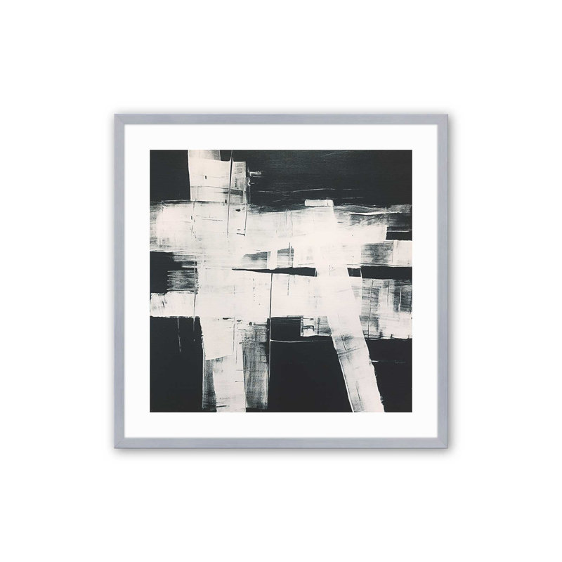 Impression sur toile Eclipsed Onyx Tangle II, Cadre en chrome poli, H 21,75 po x l 21,75 po