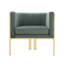 Fauteuil d'appoint rembourré en velours chaud Paramount-1687030238