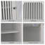 Armoire de rangement autoportante de 64,17 po avec 6 tablettes à 6 niveaux, armoire de rangement pour salle de bain avec 2 portes grillagées et rangement ouvert, panneau de fibres à densité moyenne, blanc