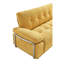 Canapé moderne de 88,98 po de largeur avec coussins de siège et de dossier à compression, structure à accoudoirs en acier, tissu chenille, couleur jaune