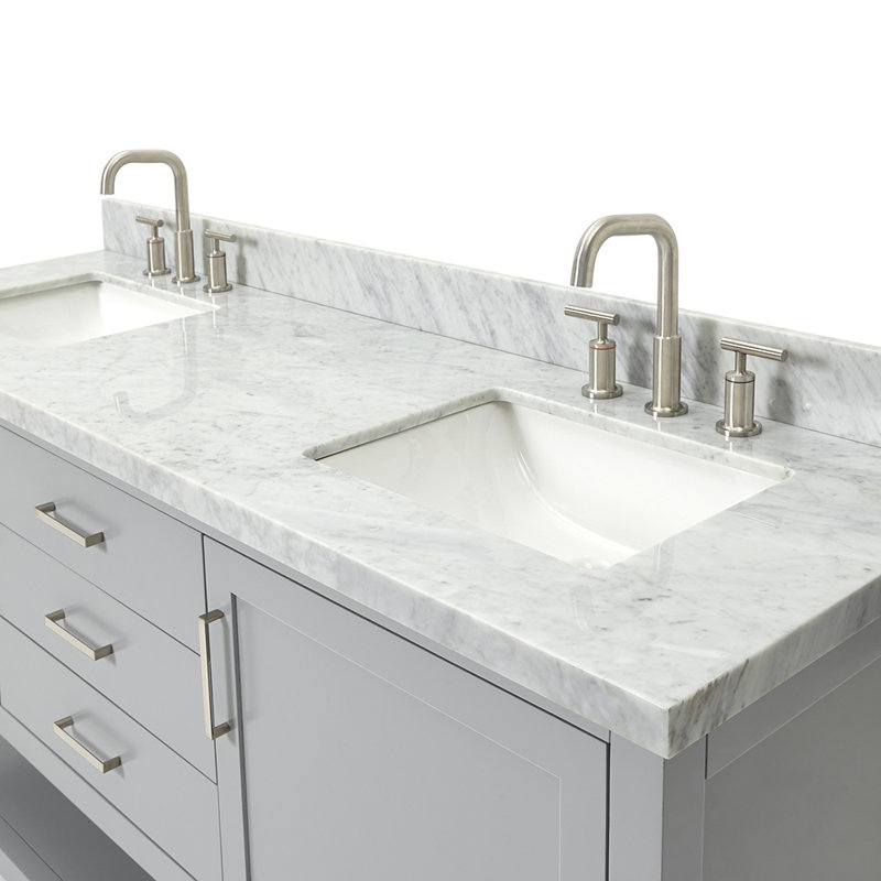 Bayhill 73'' W Double Vanity, Gray, Rectangular