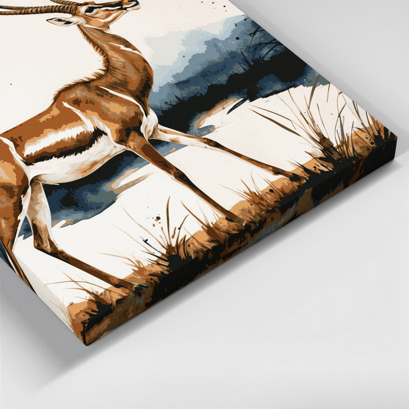 Faune gérenuque sur toile, art mural gris, H 20 po x l 30 po