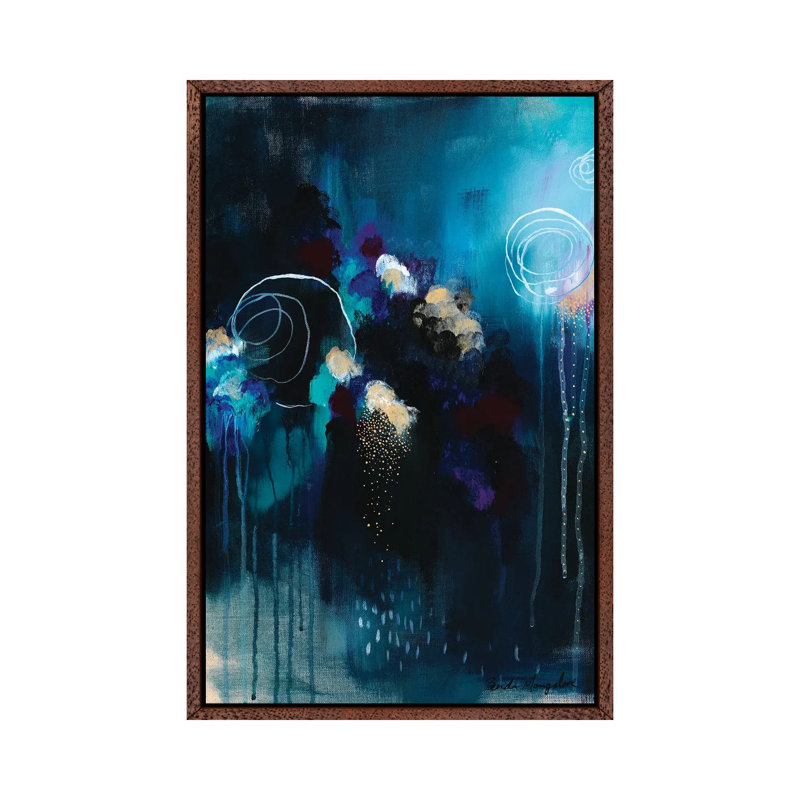 Seeking Soul VII by Brenda Mangalore - Floater Frame Print on Canvas, Classic Brown Wood Framed Canvas