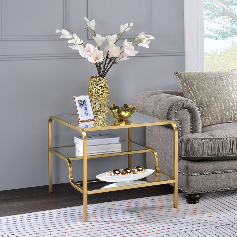 Table de bout en verre avec rangement Feiss
