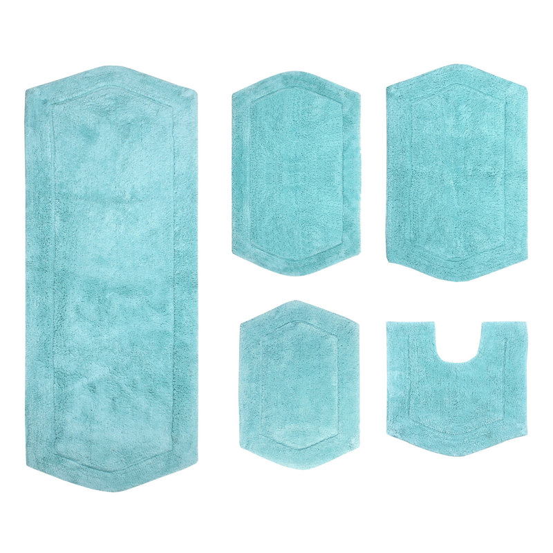 Tapis pour salle de bain Morissette, Turquoise