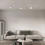 Luminaires sur rail, luminaire sur rail avec têtes de rail réglables, projecteur de plafond directionnel (6 lumières GU10 nickel)