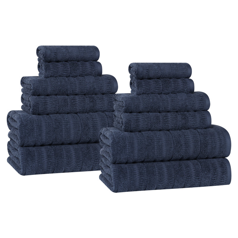 Ensemble de serviettes 12 pièces Mika Smart Twist Viscose, Marine