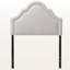 Tête de lit simple tapissier à garniture cloutée de couleur gris-brun et mesurant H 25,60 po x l 38,58 po x P 2,17 po-351816028