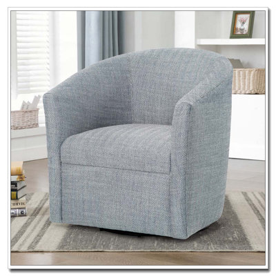 Fauteuil demi-tonneau pivotant indigo Lainey
