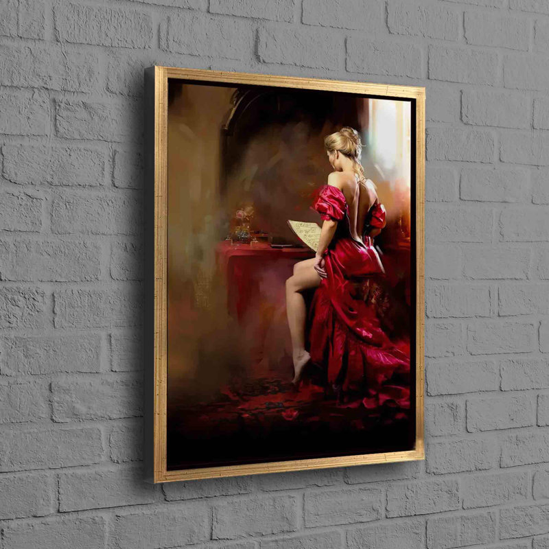 Print on Canvas, Framed Print without Mat, Gold, 20 cm H x 30 cm W