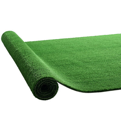 Vevor Artificial Grass, 12 X 7 Ft Fake Grass Turf Rug, 0.6 In Pile Height Realistic Synthetic Lawn Carpet 