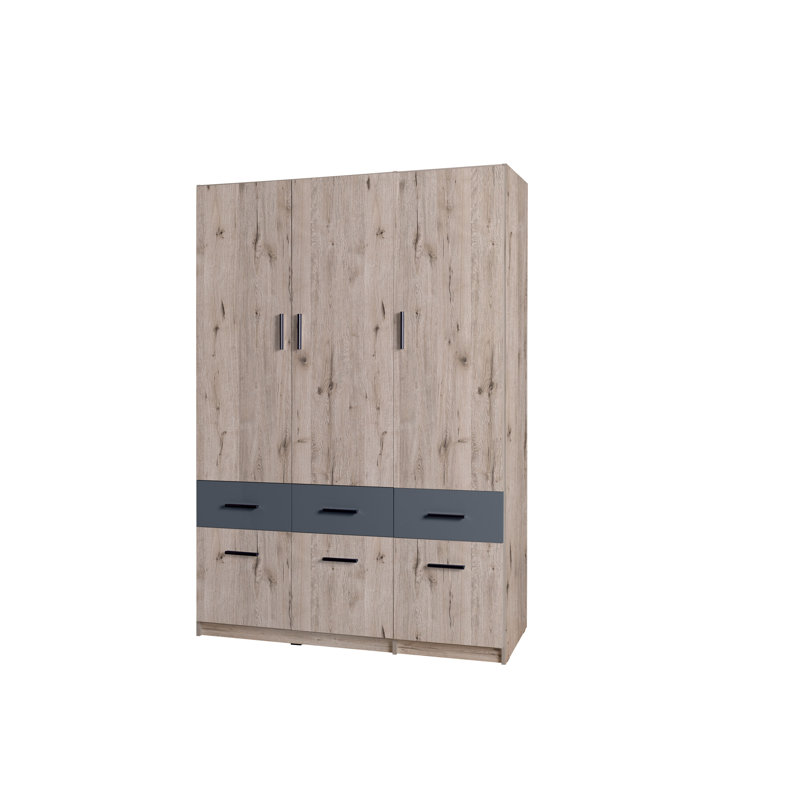 Laminate Wardrobe, Oak/Grey