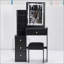Ensemble de coiffeuse compact et polyvalent avec miroir à DEL avancé et rangement spacieux-1512133180