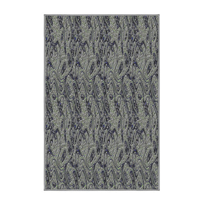 Tapis vert/bleu à motifs