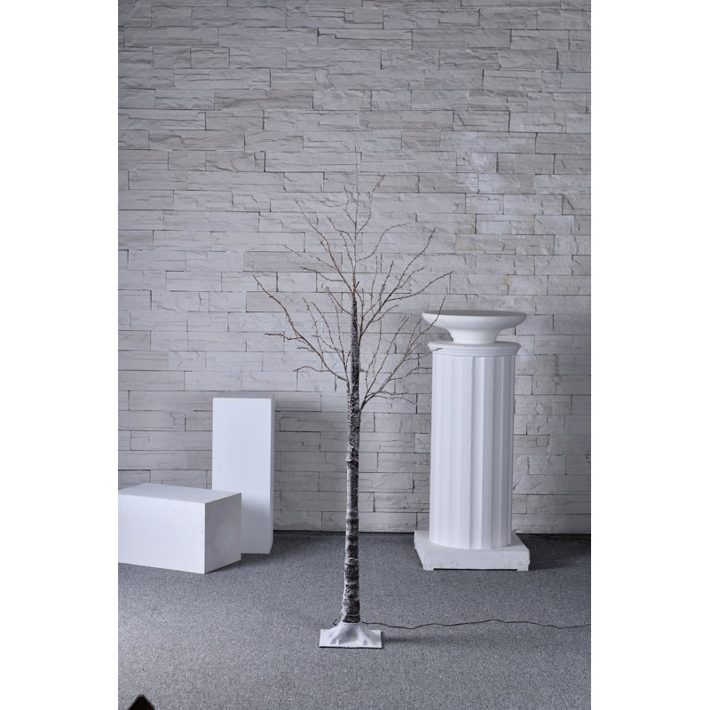 5'' Faux Birch Tree in Freestanding, White