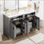 Meuble-lavabo moderne de 48 pouces avec lavabo en céramique, portes à fermeture en douceur, tiroir rabattable, tablettes de porte à double couche, solution de rangement élégante-48301824