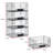 4 Pack XXL Stackable Wire Baskets with Handles for Pantry Storage and Organization, Fruit and Vegetable Basket with Name Plates, Metal Storage Bins for Snack Can Fruit Vegetables