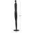 Black Polystone Tall Slim Figure People Decorative Sculpture with Ribbed Body and Glitter Accents-1923291264