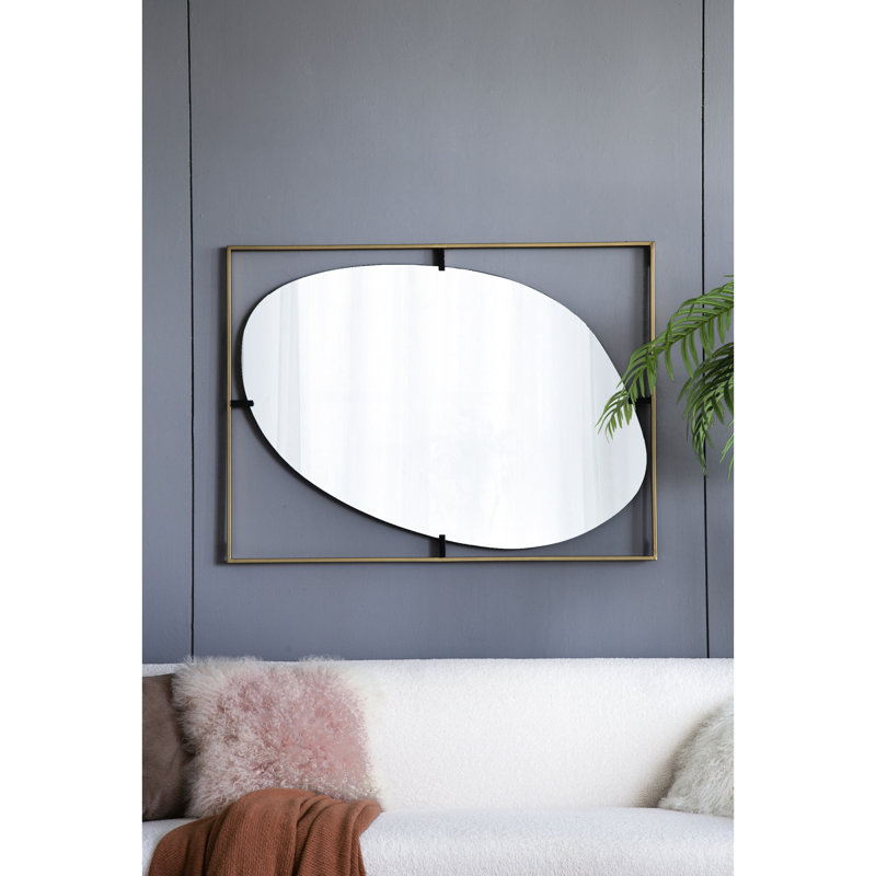 Miroir coquelicot 30x1x40 "en métal doré