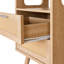 Tables de chevet modernes en rotin et bois avec 2 tiroirs et une tablette ouverte, ensemble de 2