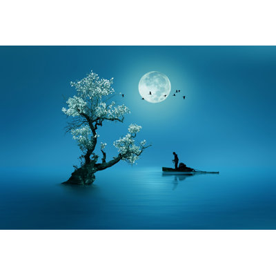 Moon Shines Beautifully - Wrapped Canvas Print