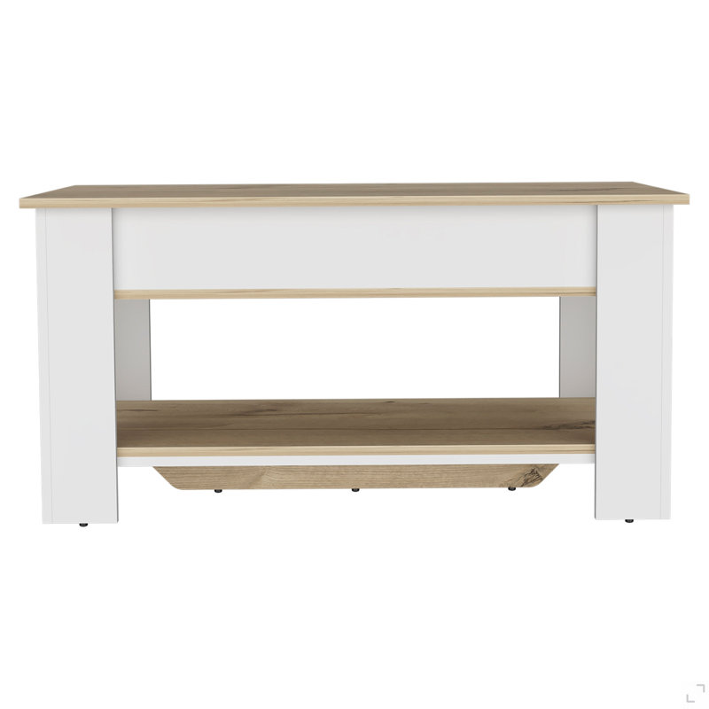 1-Shelf Lid Top Storage Table, White
