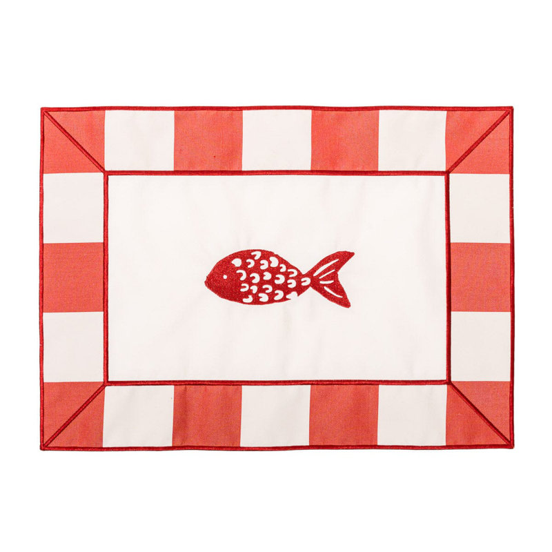 Placemat, Red/White