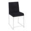 Ensemble de 2 chaises d'appoint en velours noir élégant avec pieds en acier inoxydable, siège rembourré à haut dossier