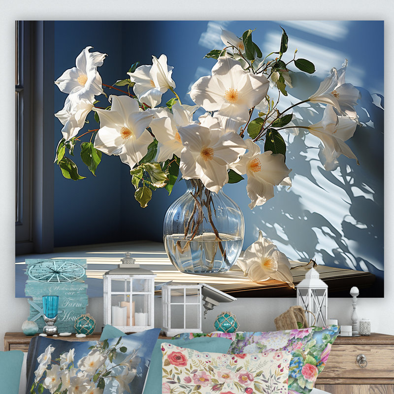 Vase de bouquet de gloire du matin I, H 34 po x l 44 po x P 1,5 po, Toile tendue
