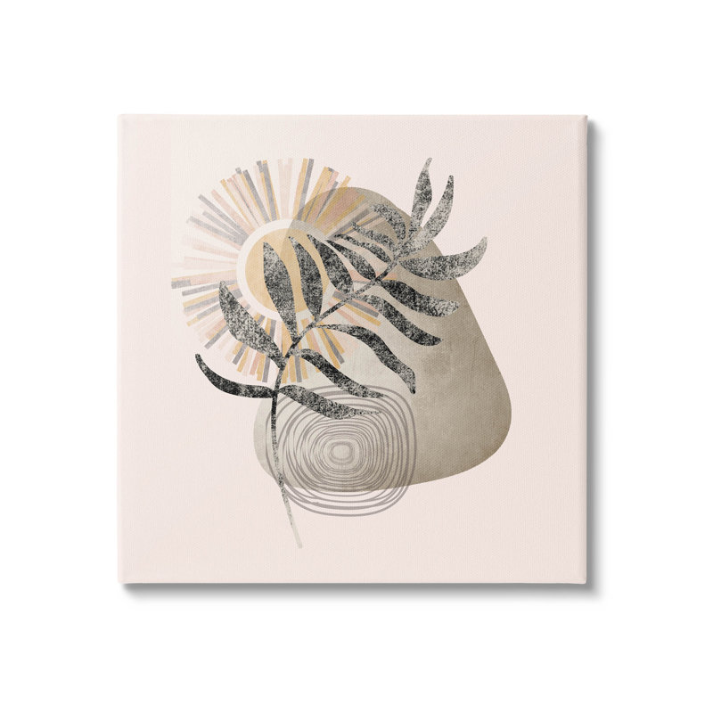 «Modern Boho Plant Leaf Sun», art giclée par Lil 'Rue, H 36 po x l 36 po x P 1,5 po, Toile tendue