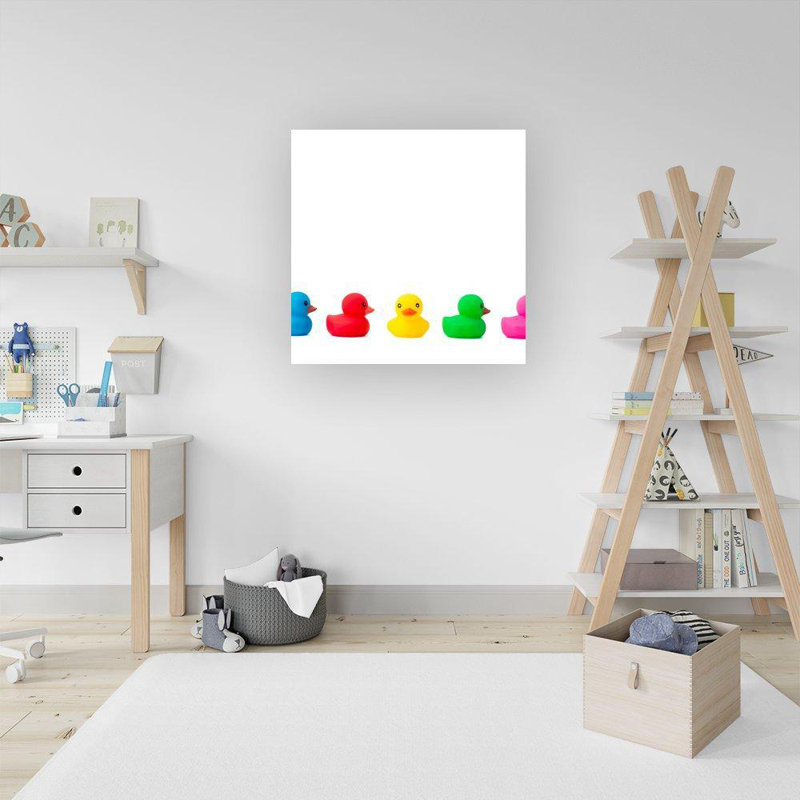 Coloured Rubber Ducks - Wrapped Canvas Print
