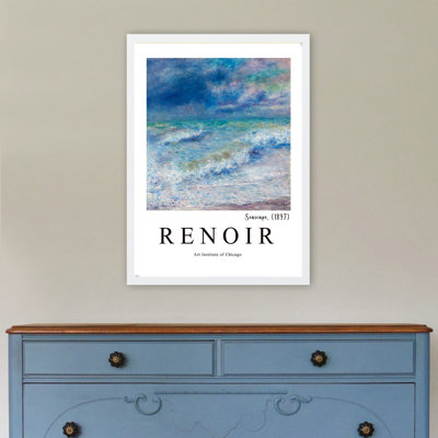Beautiful Framed Seascape Painting by Pierre Auguste Renoir, 21.7 x 29.5 inches | 100% Wooden Frame with 0.8-inch Polystyrene Thickness | UV Digital Printing, Elegant Home Decor for Living Room & Office