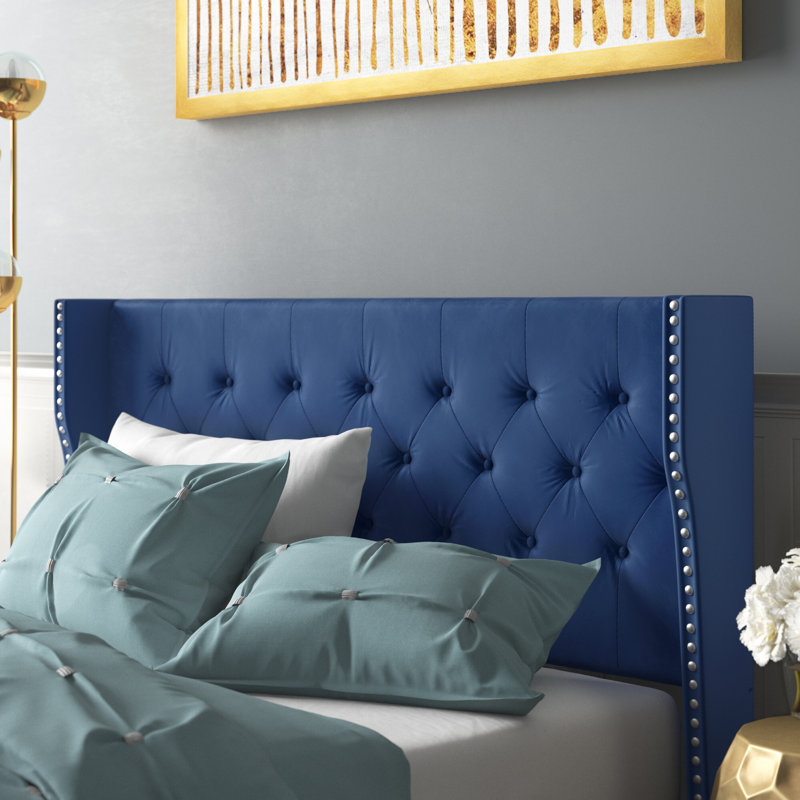 Tête de lit tapissier Mcwilliams, Bleu marine